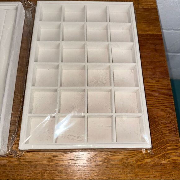 2 Stackable Velvet Jewelry Organizer Trays for Drawers Inserts Jewelry Storage - Picture 3 of 6